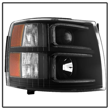 Chevy Silverado 2007-2013 Black OPTIC LED Projector Headlights Left and Right U.S. Part One